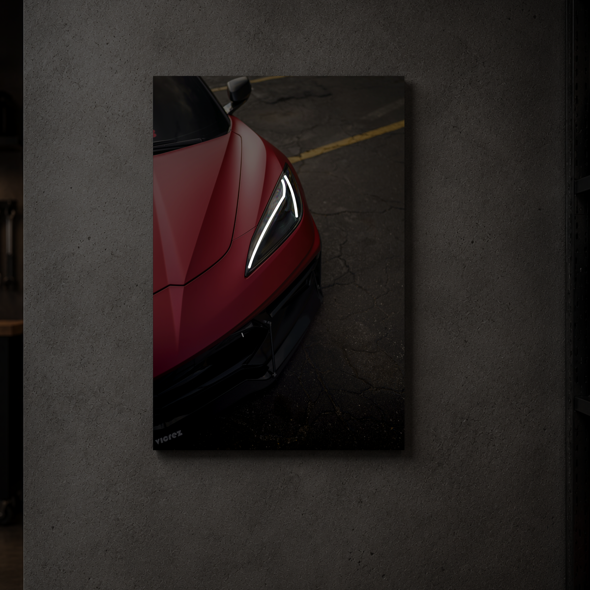 C8 Chevy Corvette - Front Vertical Acrylic Poster