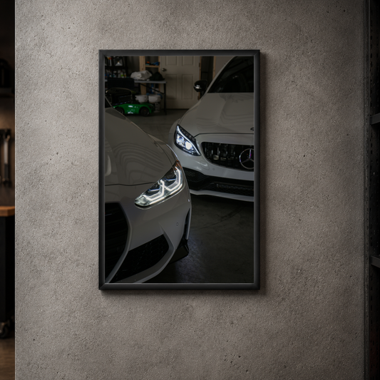 Mercedes and BMW - Front Acrylic Poster