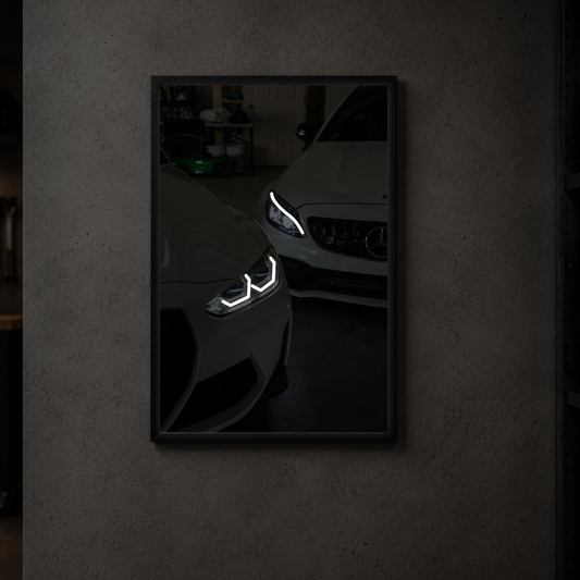 Mercedes and BMW - Front Acrylic Poster