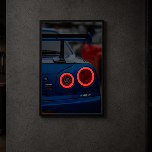 Nissan R34 - Rear Acrylic Poster