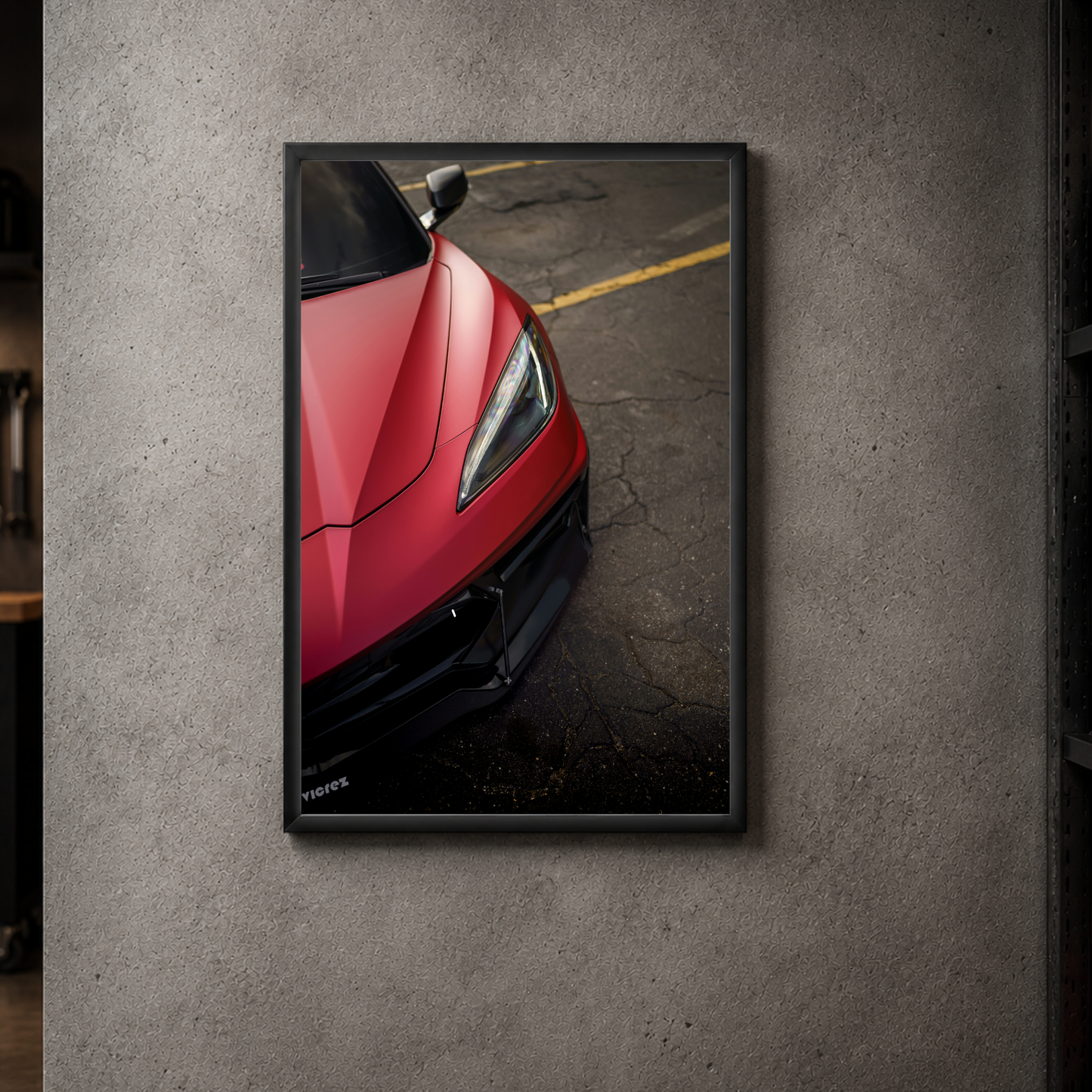 C8 Chevy Corvette - Front Vertical Acrylic Poster